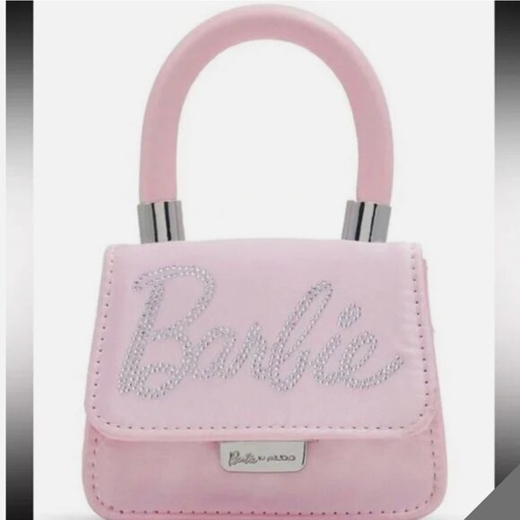 Barbie x ALDO Signature Jeweled Barbie Logo Micro Top Handle Bag - limited NEW - Picture 7 of 7